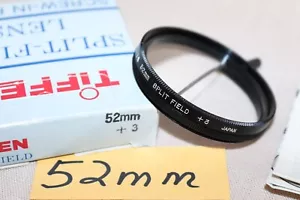 New Vtg TIFFEN 52mm SPLIT FIELD +3 FILTER, 52mm Dual Focus Split Diopter Plus 3 - Picture 1 of 13