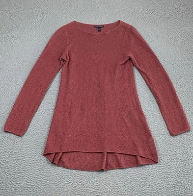 Top túnica jersey tejido Eileen Fisher XXS 100 % lino orgánico dobladillo alto-bajo EXCELENTE Foto 1 de 4