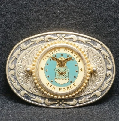 WG05147 *NOS* VINTAGE AÑOS 70 **FUERZA AÉREA DE LOS ESTADOS UNIDOS** HEBILLA DE CINTURÓN DE LAS FUERZAS ARMADAS Foto 1 de 2
