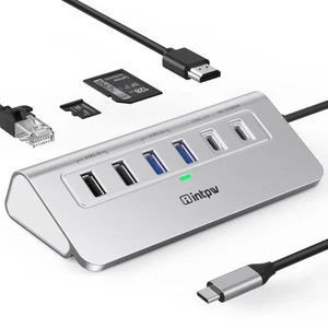 10-in-1 USB C Hub Docking Station, Aluminum Ethernet Adapter With 4K HDMI, PD... - Picture 1 of 9