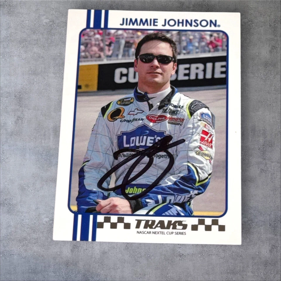 Jimmie Johnson NASCAR HOFer 7-TIME CHAMP signed card 2007 PRESS PASS TRAKS #12 - Image 1 of 1