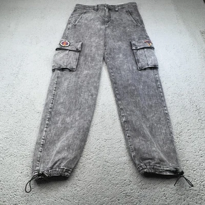 Guess Jeans Men 30 Gray Gue88 x Rising 88 Rising Cargo Acid Wash Head Cloud LA - Image 1 of 4