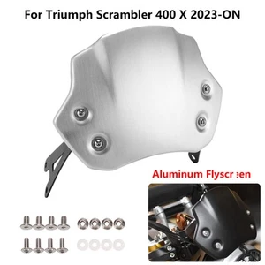 Hand-Brushed Aluminum Flyscreen Windscreen For Triumph Scrambler 400 X 2023-ON - Picture 1 of 18