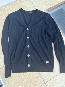 Men’s Black Brioni Fine-knit Wool Cardigan - Picture 1 of 6