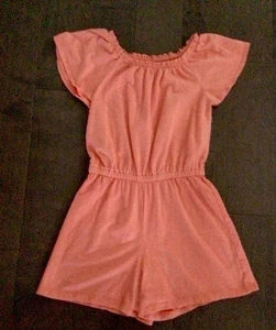 OLD NAVY-Girl’s Romper-XL(14-16)-Orange-Short Sleeve-Elastic Neck &Waist-Casual - Picture 1 of 10