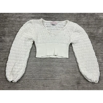 Willow & Wind Sweater Womens Medium White Cropped Long Sleeve Knit - Image 1 of 4
