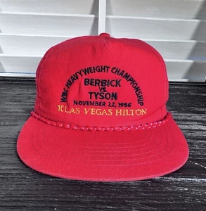 Vintage 1986 Mike Tyson Trevor Berbick Snapback Hat Rope Cap Las Vegas Hilton - Picture 1 of 8