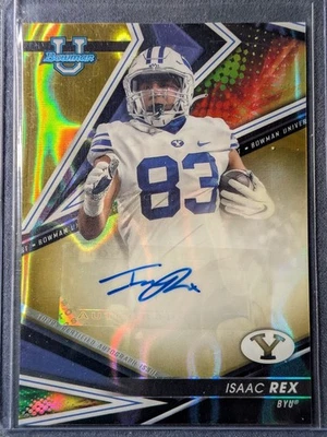 Isaac Rex 2022 Bowman University's Best Gold Lava Auto /75 BYU Cougars - Image 1 of 2