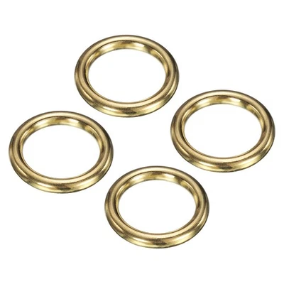 Metal O Ring, 4 Pcs 1 Inch OD 0.7 Inch ID 4mm Thick Seamless Gold - Imagem 1 de 4