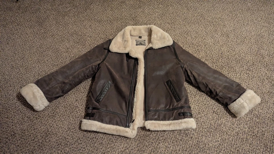 Chaqueta de Aviador St. Johns Vintage Bay Flight Para Hombre Mediana Cuero Marrón Foto 1 de 4