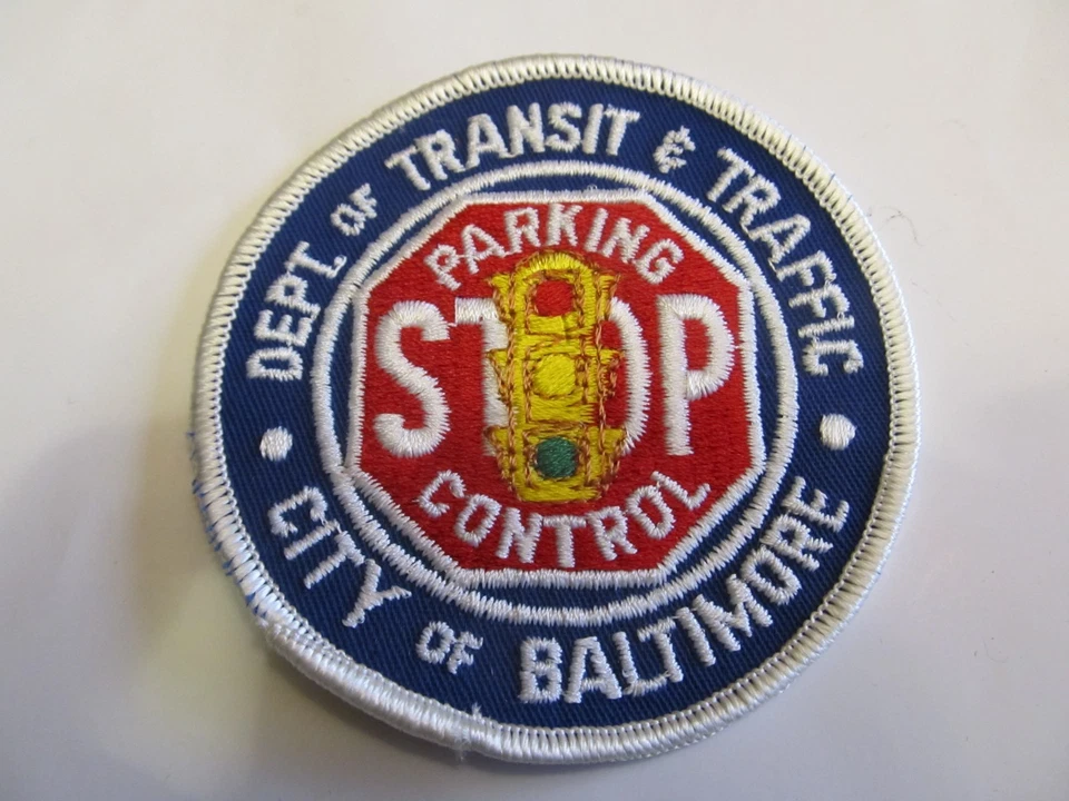 Maryland Baltimore City Traffic Parking Control Patch Old Cheese Cloth - Image 1 of 1