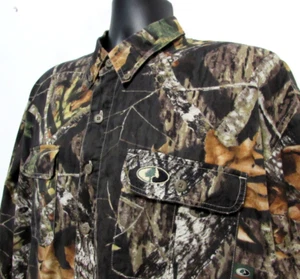 Camicia vintage muschio rovere uomo XL marrone rottura mimetica tessuto stealth abbottonata - Foto 1 di 12