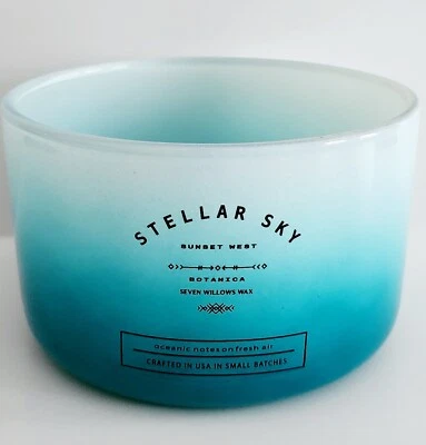 Candle Holder Jar Blue New OB Seven Willows Wax Co Stellar Sky Crafts ELEC - Image 1 of 2