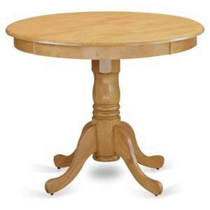 East West Furniture Antique 36" Round Wood Dining Table in Oak