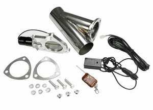 STAINLESS UNIVERSAL EXHAUST CUTOUT-OUT VALVE E-CUT KIT REMOTE 2" / 51mm - Afbeelding 1 van 1