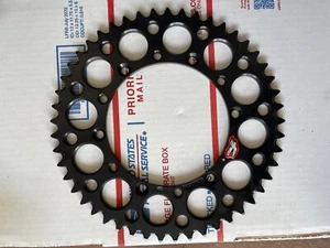 New Renthal rear sprocket 49t black 04-25 kx 450 450x 450sr 250 250x 125 #1 - Bild 1 von 3