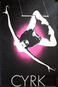 Polish Circus poster CYRK, ZIRKUS, Woman on Trapeze Wasilewski unfolded - Picture 1 of 1