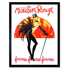 Burlesque Moulin Rouge Paris Girls Wall Art Print Framed 12x16