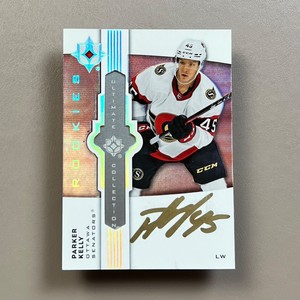 2021-22 UD Ultimate Emblems PARKER KELLY Gold Auto (On-card) - Senators Rookie