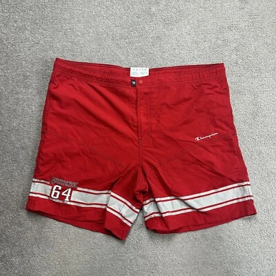 CHAMPION Herren Badehose Badeshorts Gr. XL Beach Shorts Boxer Logo 9304 Rot - Bild 1 von 4