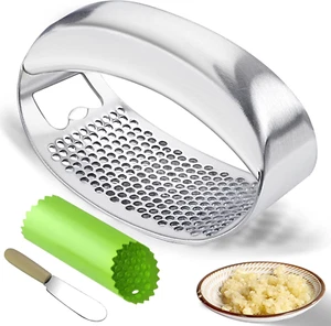 Garlic Press Rocker Heavy Duty Stainless Steel Garlic Mincer Garlic Crusher Garl - Picture 1 of 12