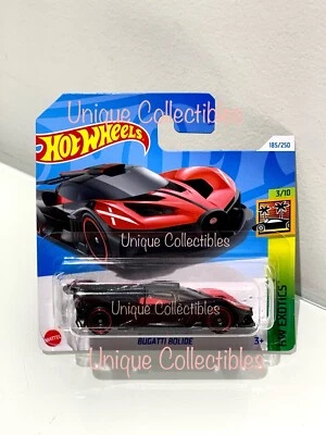 Hot Wheels Bugatti Bolide Red/Black HW Exotics 3/10 Short Card 185/250 NEW - Image 1 of 2