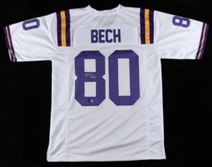 Jack Bech Autographed LSU Tigers White Jersey Beckett Hologram - Picture 1 of 3