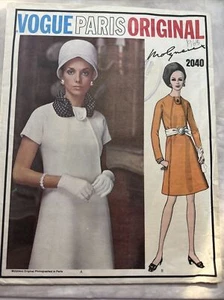 Vintage (1968) VOGUE PARIS ORIGINAL Molyneux 2040 sz 12/Bust 87cm UNUSED FF - Picture 1 of 3