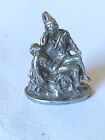 Sterling 18" Necklace & Vintage Pieta Charm 800 Silver, Detailed Old European