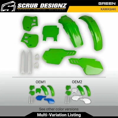 Kit de carrocería de plástico color verde/OEM Kawasaki KX500 1989-1993 Foto 1 de 4