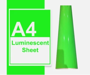 A4 A3 A2 Luminescent Vinyl Sheets Glow In The Dark - Picture 1 of 6