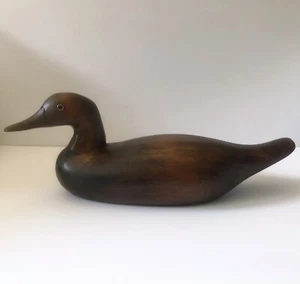 Chincoteague Island Virgina Massivholz braune Ente Köder 17 Zoll signiert Ed Russ - Bild 1 von 12