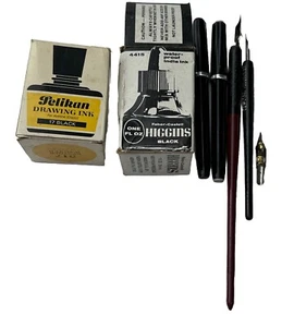 Vintage / Antique Esterbrook #32 Fountain Pen Higgins Black I’ll Tips Mar-700 - Picture 1 of 8