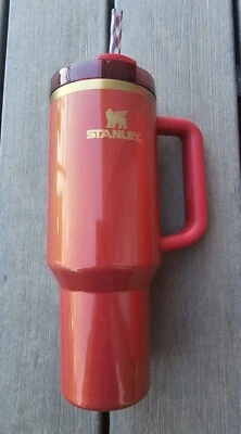 STANLEY SCARLET TINSEL LIMITED ED. QUENCHER H2.0 FLOWSTATE TUMBLER-40 OZ.-NEW!!! - Image 1 of 4