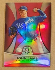 2010 BOWMAN PLATINUM PROSPECTS RED REFRACTOR #PP22 JOHN LAMB AUTO 5/25