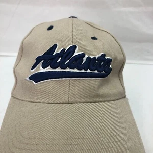 ATLANTA BORDADO LOGO HOMBRE BEIGE AJUSTABLE CORREA GORRA SOMBRERO - Imagen 1 de 7