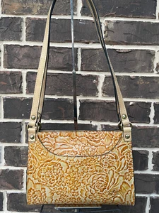 NUEVO CON ETIQUETAS $229 PATRICIA NASH Bolso de Hombro Renata Cuero Tooled Naturale Beige Tostado - Imagen 1 de 6