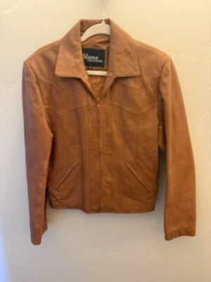 Chaqueta de CUERO GENUINO VINTAGE Wilson Camel talla 40 usada INCREÍBLE ESTADO Foto 1 de 4