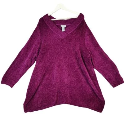 Suéter CATHERINES Cuello en V Mujer Talla 3X Metálico Brillo Brillante Pullover Tejido Foto 1 de 4