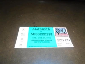 1998 OLE MISS AT ALABAMA COLLEGE FOOTBALL TICKET STUB  - Picture 1 of 2