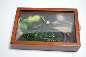 Fishing Lures in Wood Display Case - Picture 1 of 4
