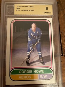 1975-76 O-PEE-CHEE OPC WHA GORDIE HOWE #100 ACA EX-MT HOUSTON AEROS, Mr Hockey