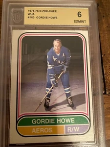 1975-76 O-PEE-CHEE OPC WHA GORDIE HOWE #100 ACA EX-MT HOUSTON AEROS, Mr Hockey - Picture 1 of 3