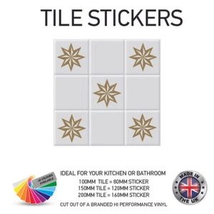VTS75 Stars Vinyl Wall Tile Stickers Decal Kitchen Home Decor 3 Sizes Available - Picture 1 of 2