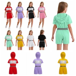 Kids Girls Rompers One Piece Jumpsuit Summer Overalls Loose Leotard Dance Jazz - Picture 1 of 70