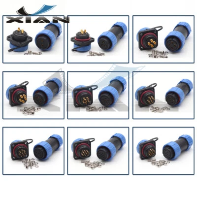 SP21 2pin~12Pin Outdoor Car Electrical Power Wire Connector Panel Mount Plug Soc - Image 1 of 4