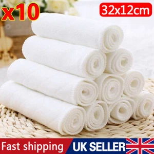 10pcs Large Baby Muslin Cloth, Muslin Nappy Wash Cloths, Burp Cloths 32*12cm - Picture 1 of 8