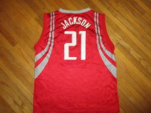MAGLIA JIM JACKSON HOUSTON ROCKETS 21 Jimmie NBA Basketball Worn Print GIOVENTÙ XL - Foto 1 di 3