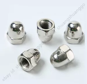Nickel Plated Steel Hex Cap Nuts Hex Acorn Nut M3 M4 M5 M6 M8 M10 M12 - Picture 1 of 12