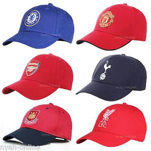 GORRA DE BÉISBOL OFICIAL CHELSEA FC ARSENAL WEST HAM GORRA DE PICO AJUSTADA LISA - Imagen 1 de 9